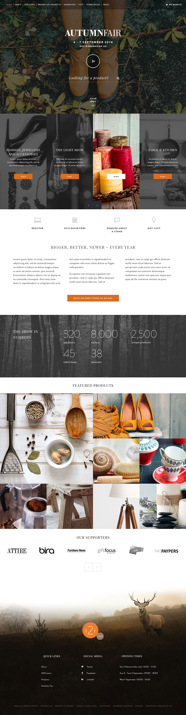 Autumnfair homepage design