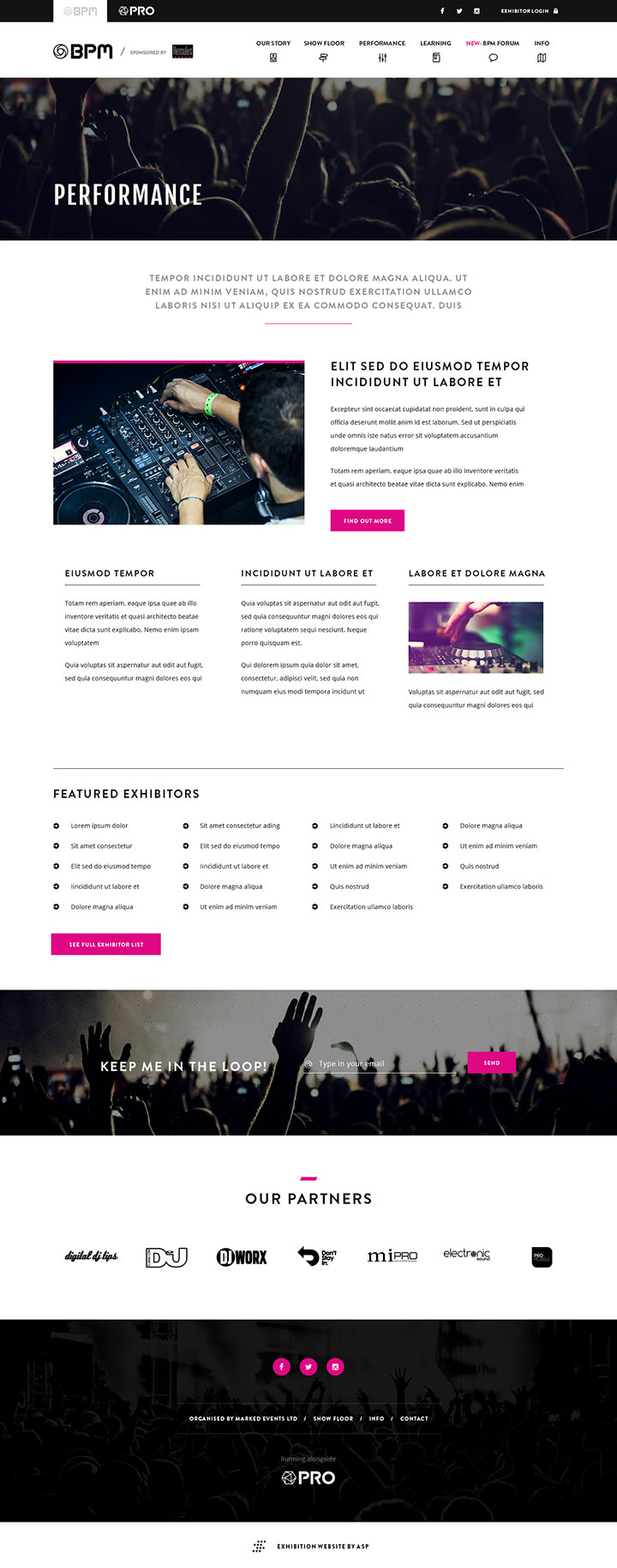 BPM subpage design