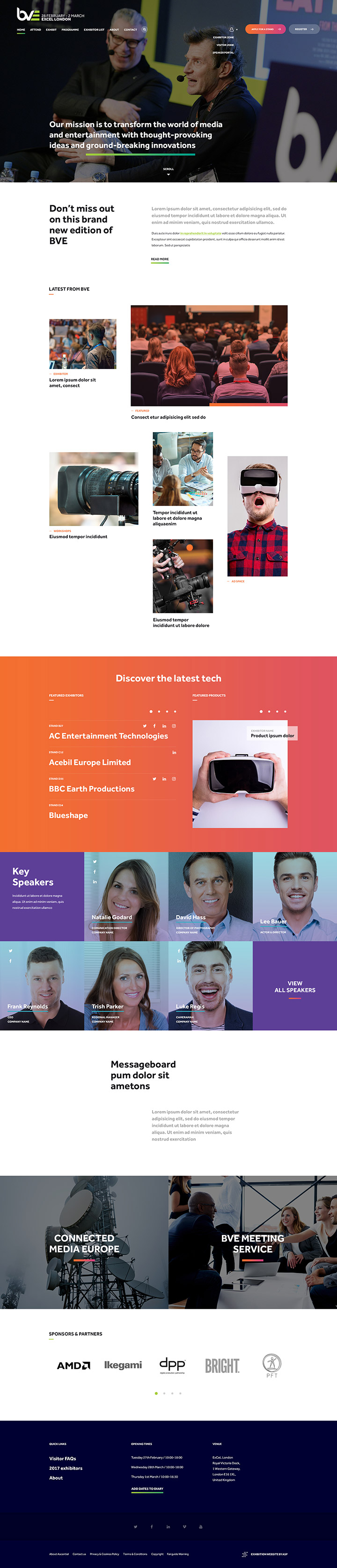 BVE homepage design