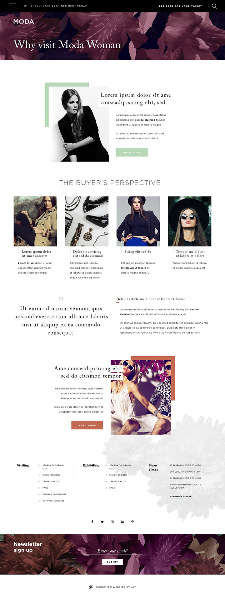 MODA subpage design